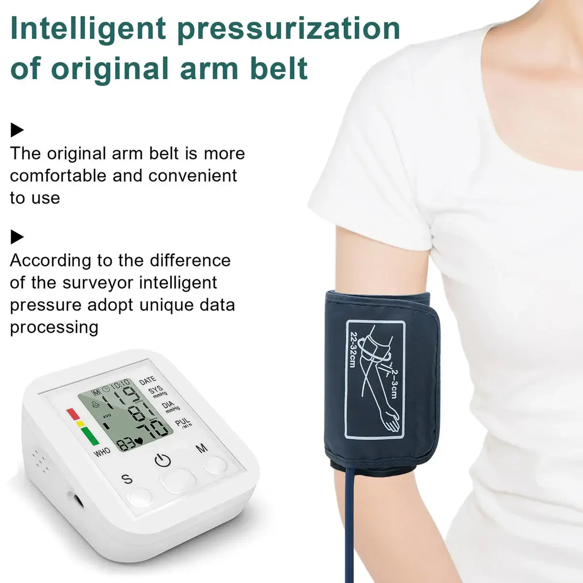 Portable Blood Pressure Monitor | Household Arm Band Sphygmomanometer