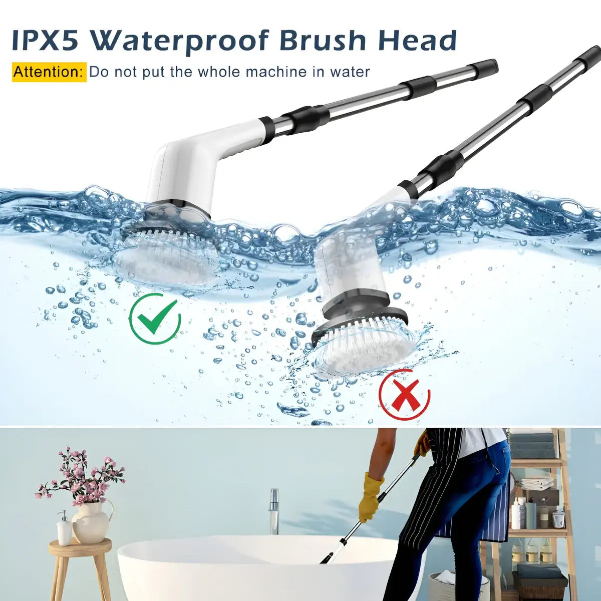 Powerful Electric Cleaning Brush with 8 Brush Heads