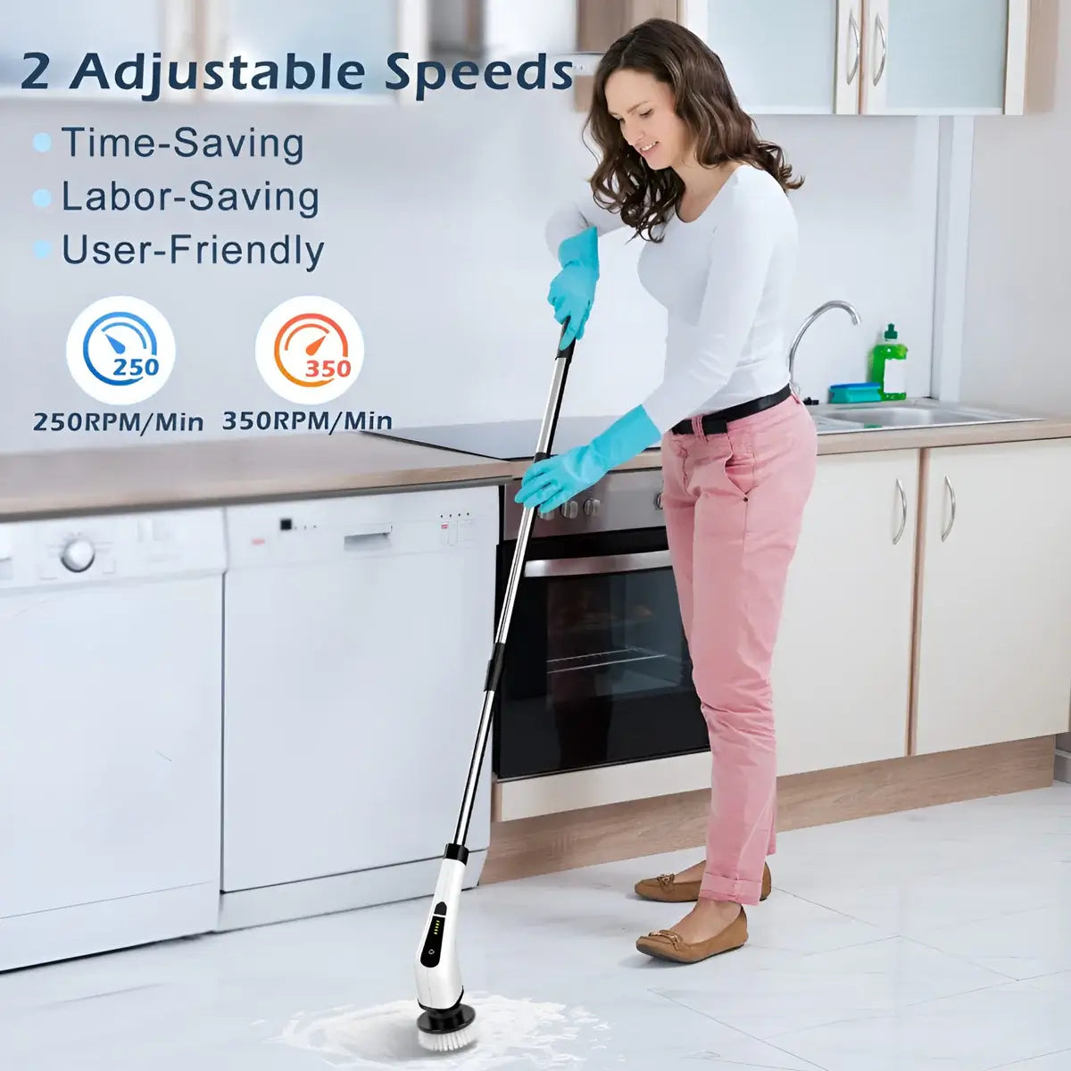 Powerful Electric Cleaning Brush with 8 Brush Heads