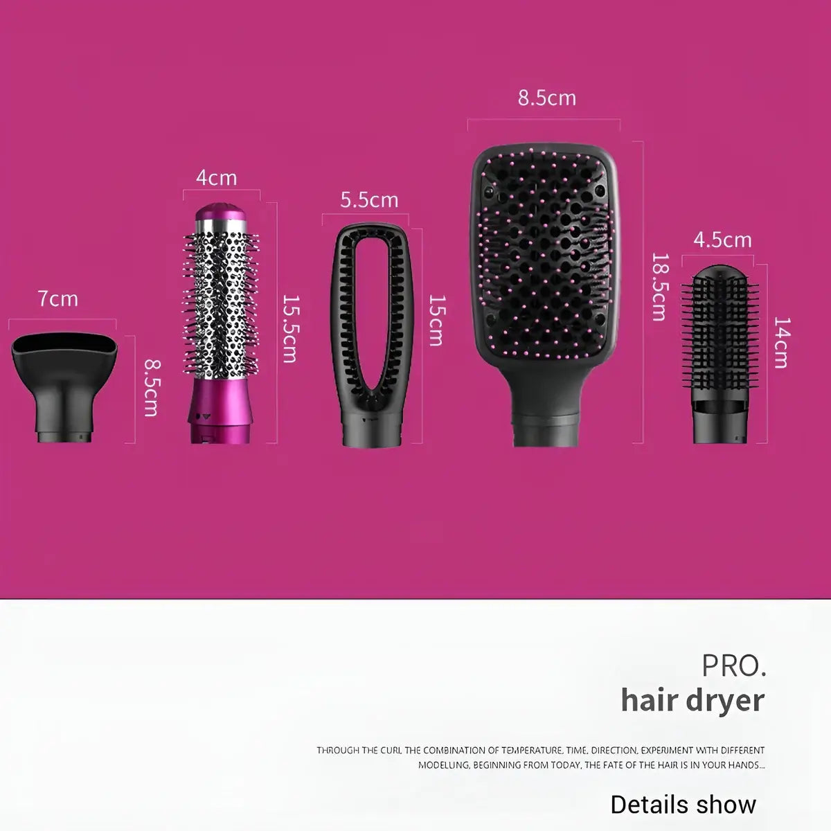 5-in-1 Hair Dryer Brush Hot Air Brush & Volumizer Styler Set Achieve Salon-Quality Hair at Home!