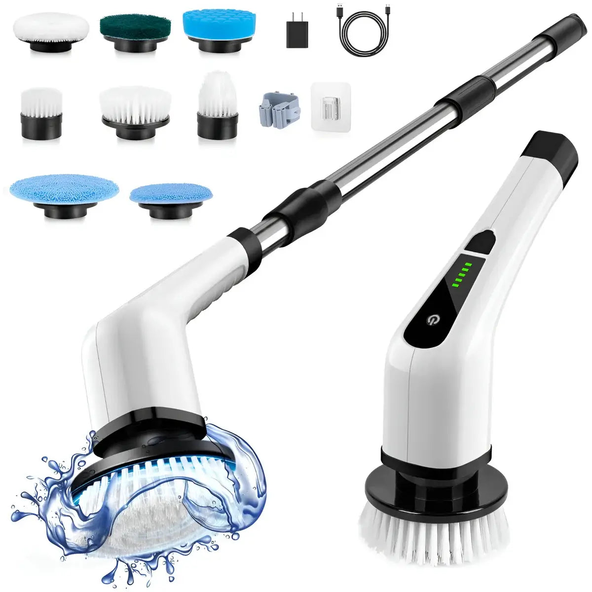 Powerful Electric Cleaning Brush with 8 Brush Heads